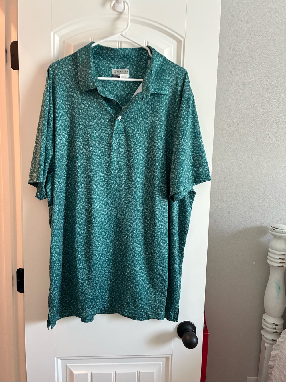 PGA Tour Teal Microprint Polo Shirt